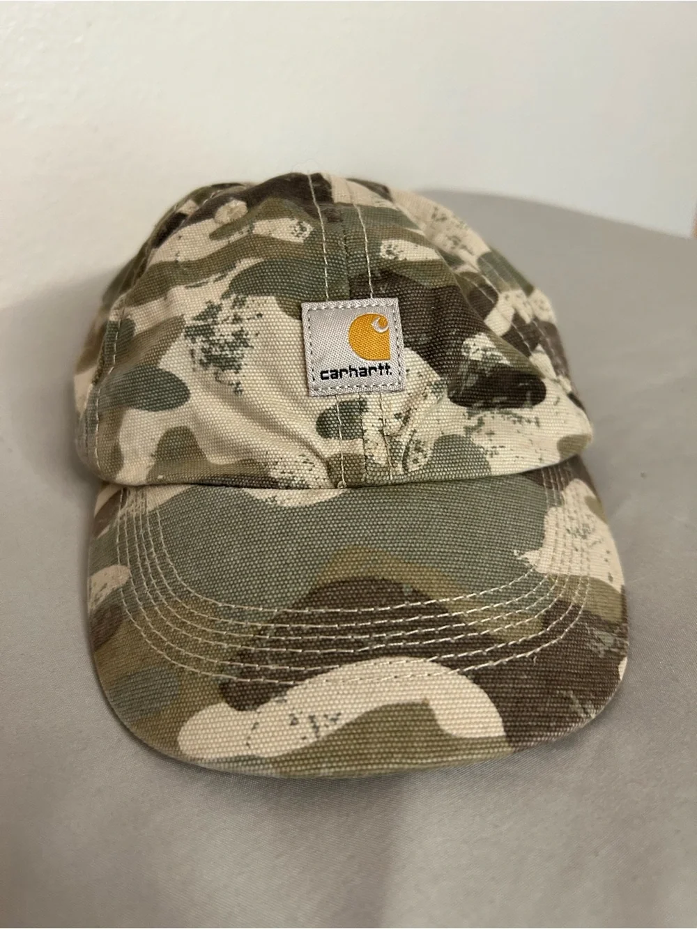Infant Carhartt Camo Cap in Green and Tan with Logo Patch